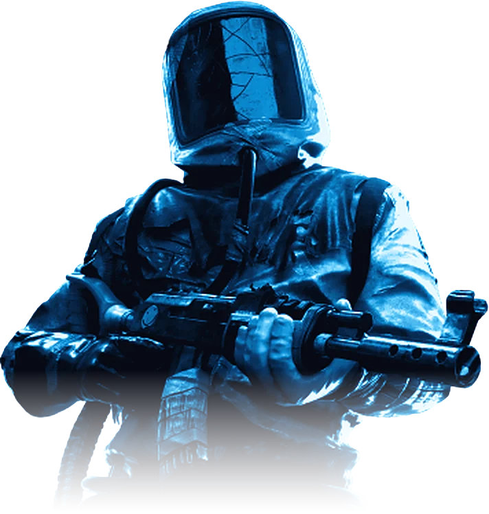 NaxoProjects character in tactical gear with a glowing blue visor